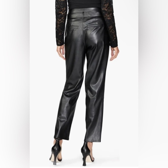 Paige Kina Tie Waist Ankle Straight Leg Faux Leather Pants size 14 - Picture 3 of 5
